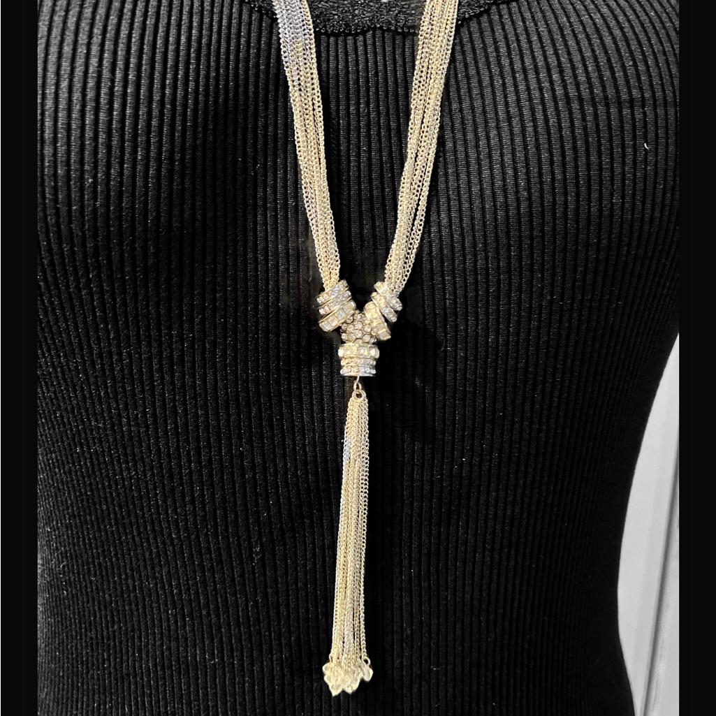 Silver Toned Multi-Strand Statement Necklace